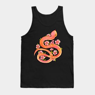 watercolor snake with flowers Tank Top